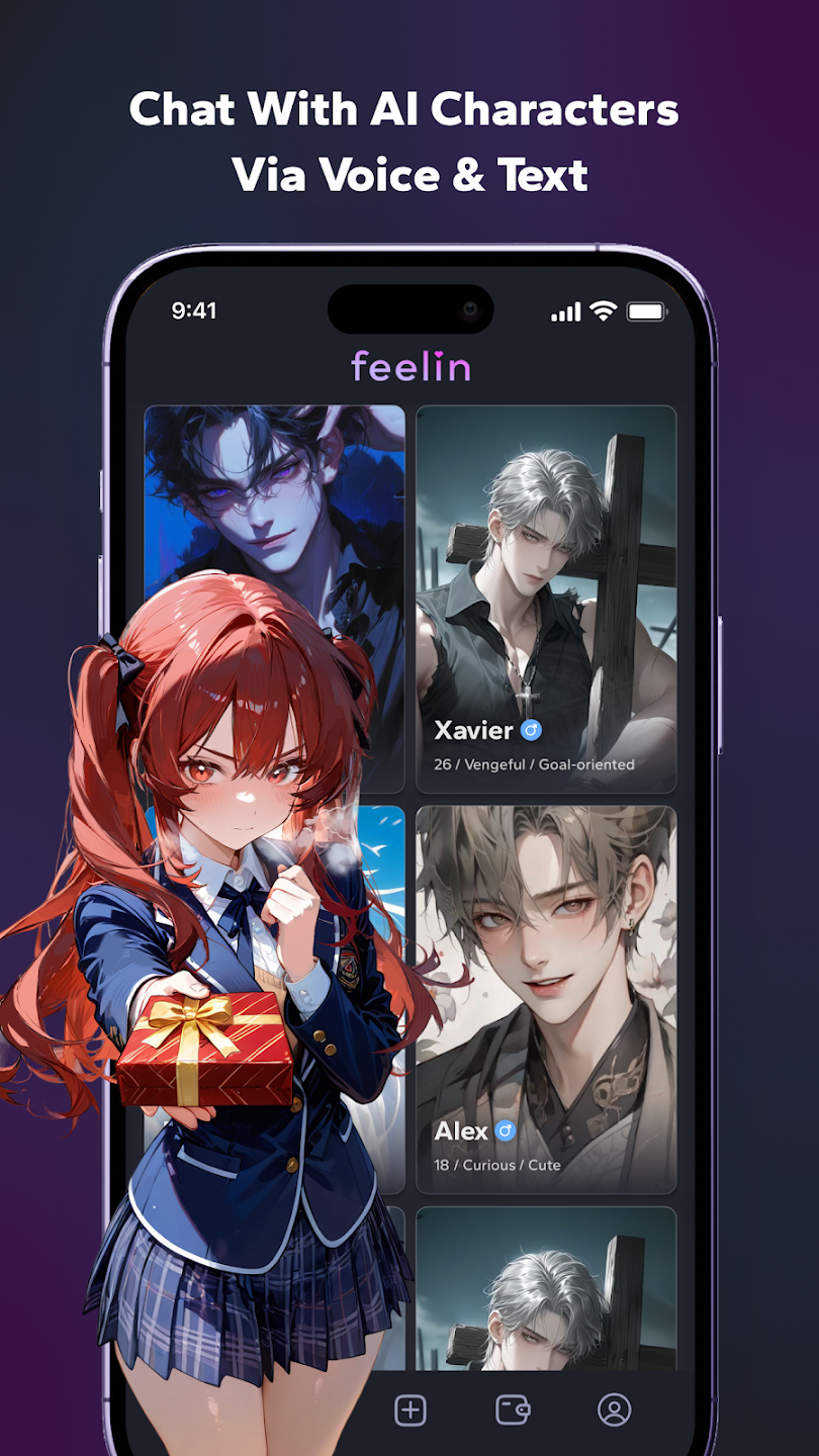 Feelin AI 人设档案界面截图
